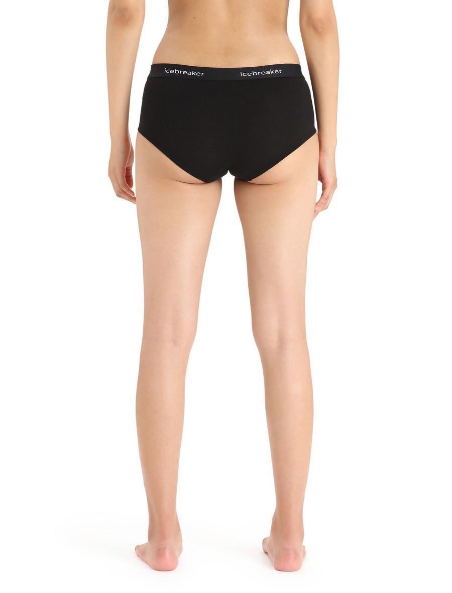 Icebreaker Merino Sprite Hot Pants Női Fehérnemű Fekete | HU 1708BEXC